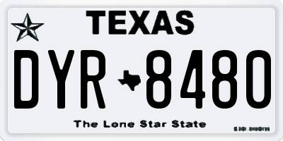 TX license plate DYR8480