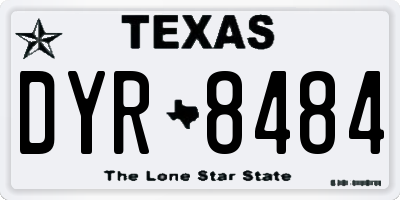 TX license plate DYR8484