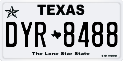 TX license plate DYR8488
