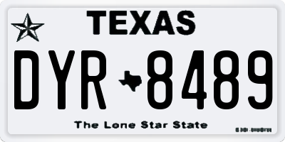 TX license plate DYR8489