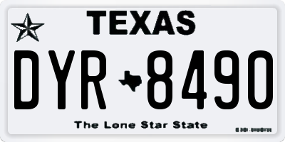 TX license plate DYR8490