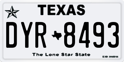 TX license plate DYR8493
