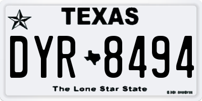 TX license plate DYR8494