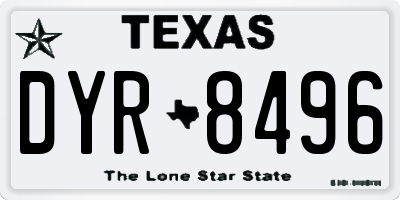 TX license plate DYR8496