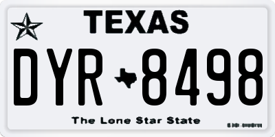 TX license plate DYR8498