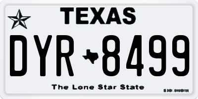 TX license plate DYR8499