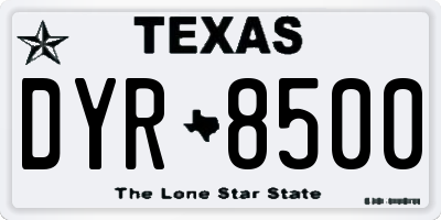 TX license plate DYR8500