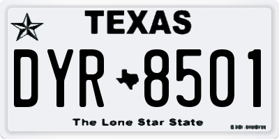 TX license plate DYR8501