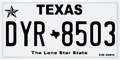 TX license plate DYR8503
