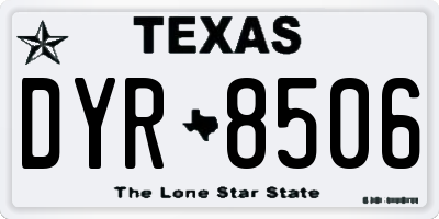 TX license plate DYR8506