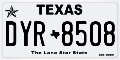 TX license plate DYR8508