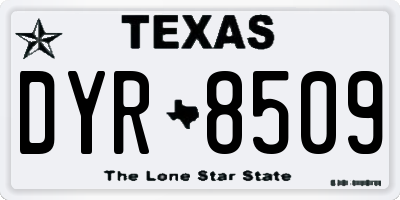 TX license plate DYR8509