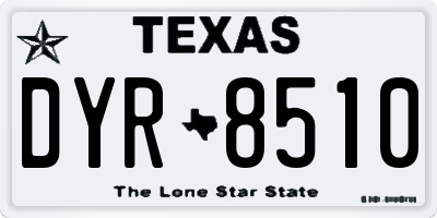 TX license plate DYR8510