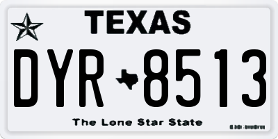 TX license plate DYR8513