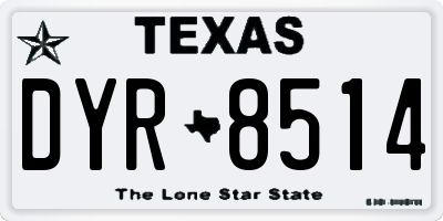 TX license plate DYR8514