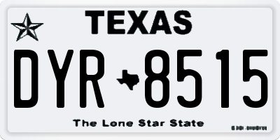TX license plate DYR8515