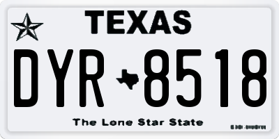 TX license plate DYR8518