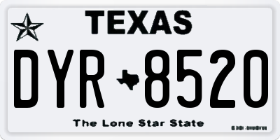 TX license plate DYR8520