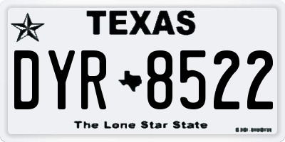 TX license plate DYR8522