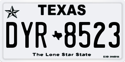 TX license plate DYR8523