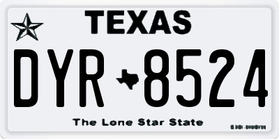 TX license plate DYR8524