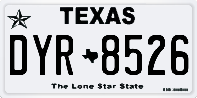 TX license plate DYR8526