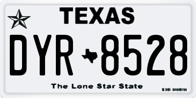 TX license plate DYR8528