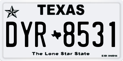 TX license plate DYR8531