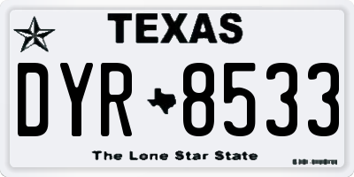 TX license plate DYR8533