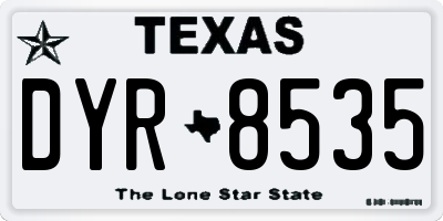 TX license plate DYR8535