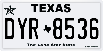 TX license plate DYR8536