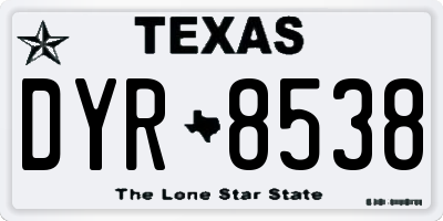 TX license plate DYR8538