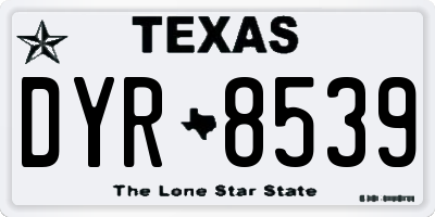 TX license plate DYR8539