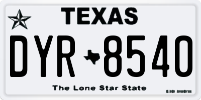 TX license plate DYR8540