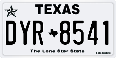 TX license plate DYR8541
