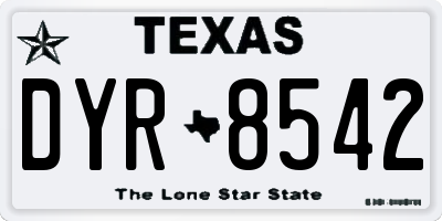 TX license plate DYR8542