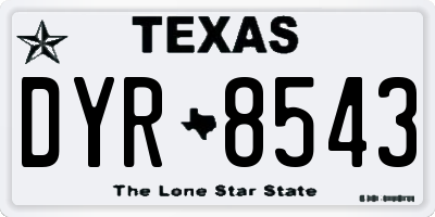 TX license plate DYR8543