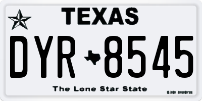 TX license plate DYR8545