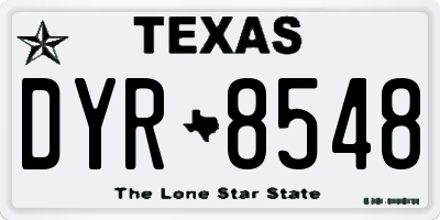 TX license plate DYR8548