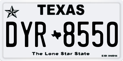 TX license plate DYR8550