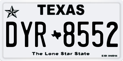TX license plate DYR8552