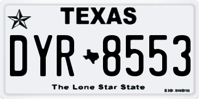 TX license plate DYR8553