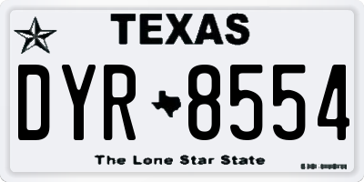 TX license plate DYR8554