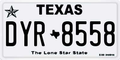 TX license plate DYR8558