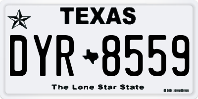 TX license plate DYR8559