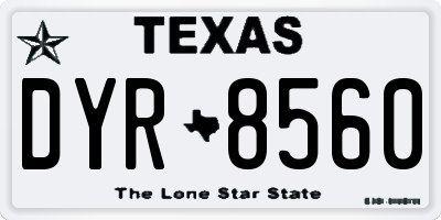 TX license plate DYR8560