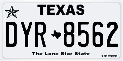 TX license plate DYR8562