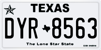 TX license plate DYR8563