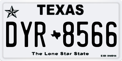 TX license plate DYR8566