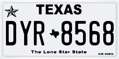 TX license plate DYR8568